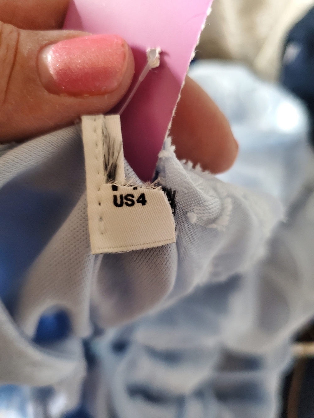 Princess Polly Celena Size 2 or size 4 Blue Floral Lace Mini Crisscross Back - Picture 7 of 7